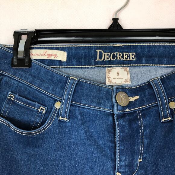 Decree Dip-Dye Denim Legging Jeans Juniors Size 5 - Picture 4 of 5